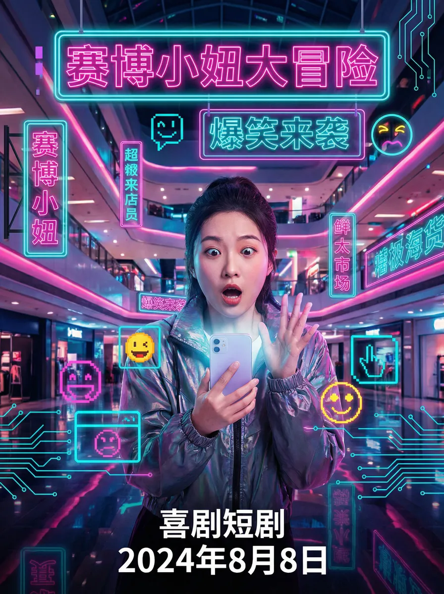 意难忘第五部国语版 搞笑喜剧短剧 - 赛博小妞大冒险海报